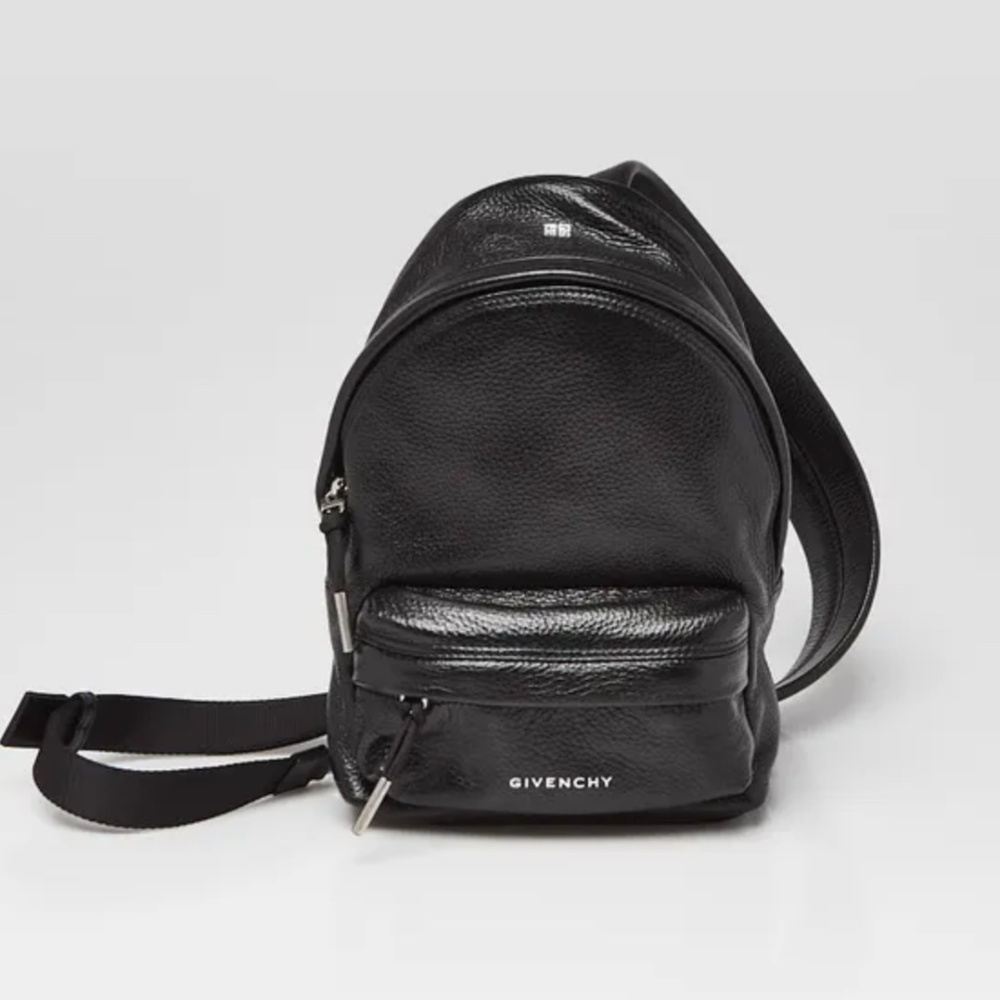 Givenchy Black Pebbled Leather Essential U Small Sling Backpack Bag
